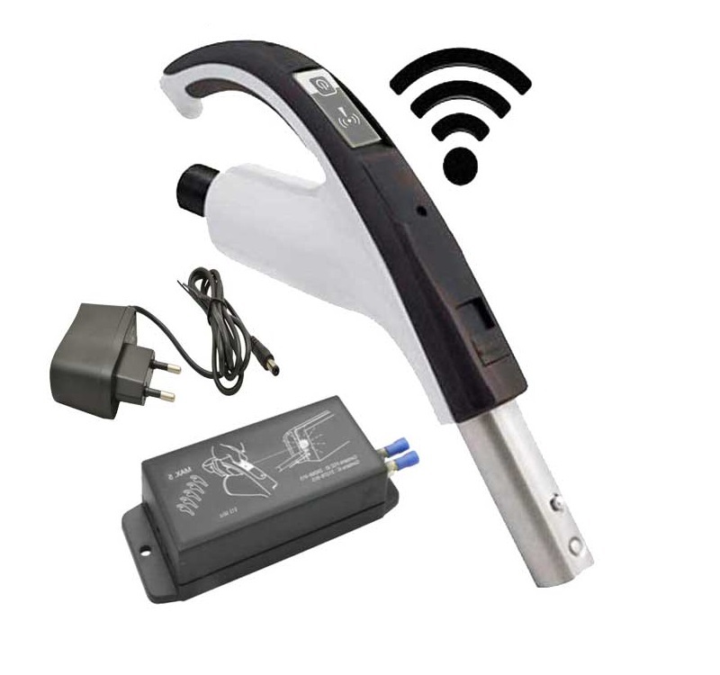Poignée ergonomique pour flexible HAH Retraflex à cran d'arrêt et commande à distance Wifi, avec récepteur